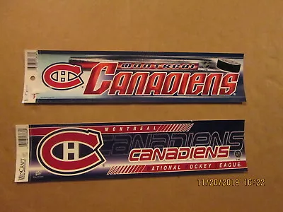 NHL Montreal Canadiens Lot Of 2 Different Circa 2000's Team Logo Bumper Stickers • $20