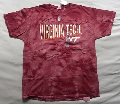 NEW Virginia Tech Hokies VT Maroon Tie Dye T-Shirt Size Men's L • $12.95