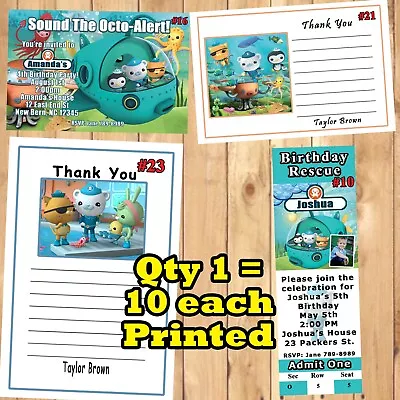 Octonauts Invitations 10 Ea With Env Or Thank You Cards Personalized • £5.86