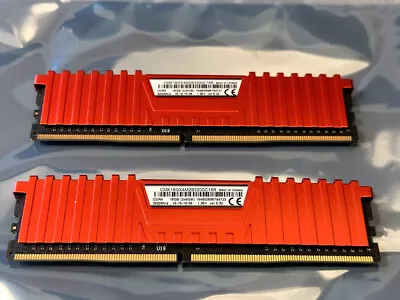 Corsair Vengeance LPX DDR4 3200MHz RAM 16GB (2x8GB) - RED - CMK16GX4M2B3200C16R • £20
