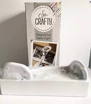 Magnifying Table Light Lamp White 4  Lens 1.75 Magnification So Crafty Crafting • £24.99