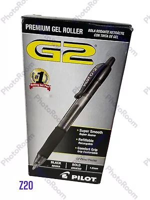 12 Pilot G-2 Retractable Gel ROLLER Pens Bold 1.0mm Point  BLACK INK 31590 G2 • $15