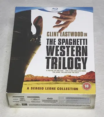 £15.25 • Buy CLINT EASTWOOD : The Spaghetti Western Trilogy - 3 Film Blu Ray Boxset In Vgc