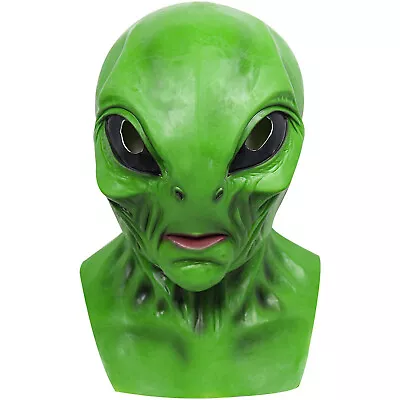 Bizarre Horrific Scary Alien Mask Latex Green Head For Halloween Cosplay Costume • $16.99