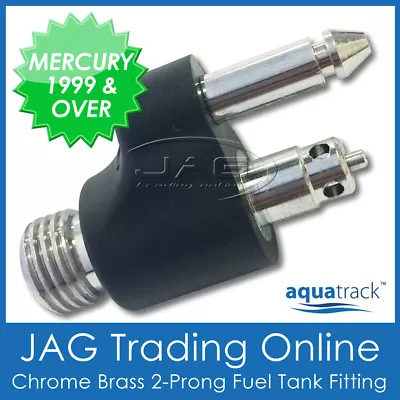 CHROME BRASS FUEL TANK END FITTING MERCURY/MARINER 1999 & UP- Boat/Outboard Line • $17.31