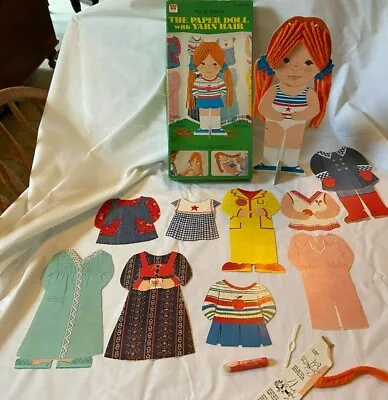 Vintage 1978 This Is Marcia The Paper Doll With Yarn Hair Complete W Wax Stick + • $14.85