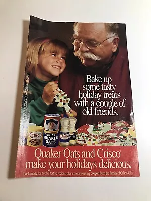 1991 Quaker Oats Co. Crisco Proctor & Gamble Festive Recipe Booklet Christmas • $13.99