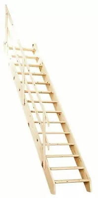 £384.99 • Buy Wooden Staircase - Space Saving Stairs - Saver Loft Ladder 3.11m NORMANDIE