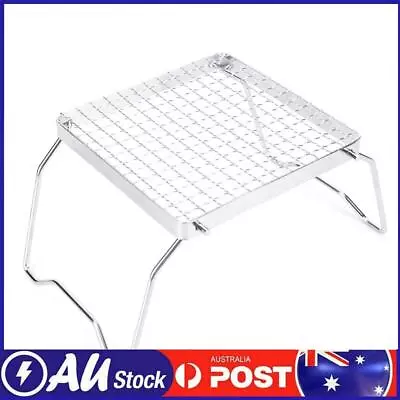 Folding BBQ Grill Rack Stainless Steel Baking Tray Bracket Barbecue Accessories • $18.29