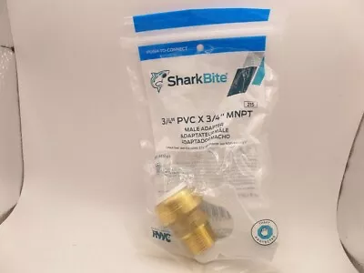 Sharkbite Uip134a 3/4  Push-to-connect Pvc Ips X 3/4  Mip Brass Adapter Fitting • $9.88