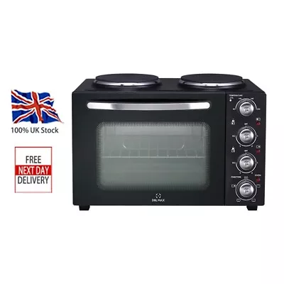 Mini Oven With Hob And Grill DBL MAX 1500W 35L Oven With Double Hotplate • £119