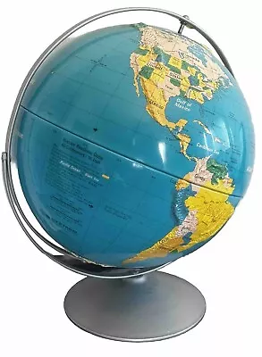 Vintage Nystrom 16  Readiness Globe 1990’s Map Rotating Raised Graphics READ • $24.99