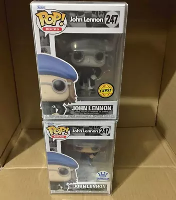 Funko Pop Vinyl John Lennon Chase & Common Set Black White The Beatles #247 • $225