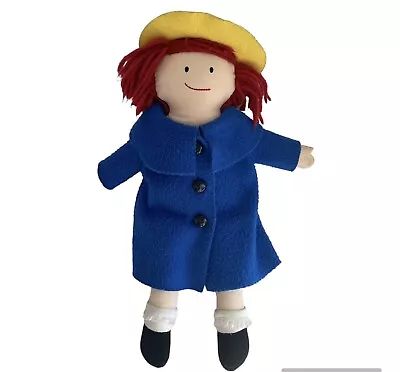 Vintage 1994 Eden Madeline Doll Yellow Hat Blue Coat Red Hair 15  Rag Plush Rare • $17.99