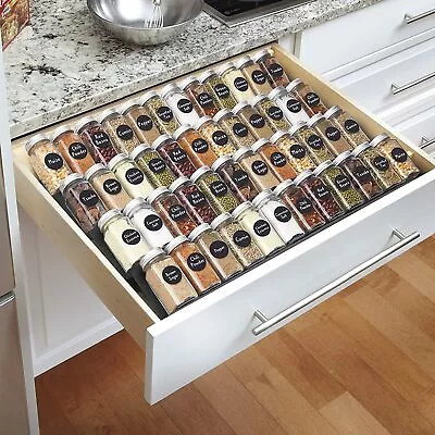 Spice Rack Drawer Organizer For KitchenAdjustable Expandable Tray Insert 4 Tier • £11.23