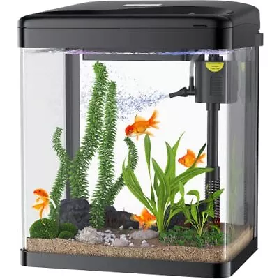 Betta Fish Tank 2 Gallon Glass Aquarium 3 In 1 Fish Tank With 2-Gallon Black • $59.23