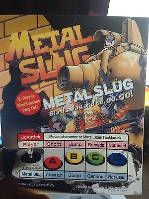 Metal Slug Neo Geo Mini Arcade Marquee • $9.95