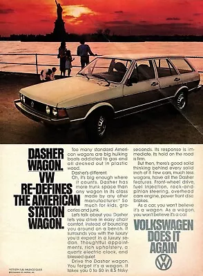 Vtg 70s VOLKSWAGEN DASHER STATION WAGON MAGAZINE PRINT AD Car VW Pinup Page • $9.99