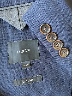 J.CREW Ludlow Blue Travel Wool A0536 Tollegno Italy Coat Blazer Suit Jacket 38S • $179.95