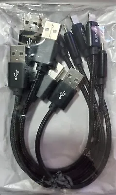 USB To 8-Pin Cord (Black) 11  Short Charging Cable 5 PACK NEW QTY AVAILABLE • $5.99