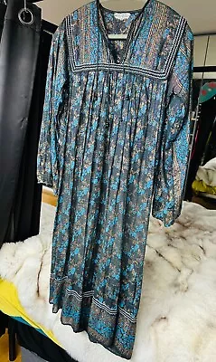 Authentic Vintage 1970s Hippie Boho Festival Gauzy Dress India Cotton Sz S • $160