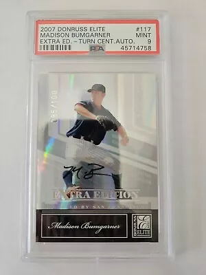 2007 Donruss Elite Turn Of The Century #117 Madison Bumgarner Rookie Auto Psa 9 • $59.95