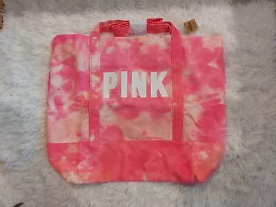 Victoria's Secret Pink Logo Tye Dye Pink Canvas  Weekender Tote Book Bag (210) • $26.99