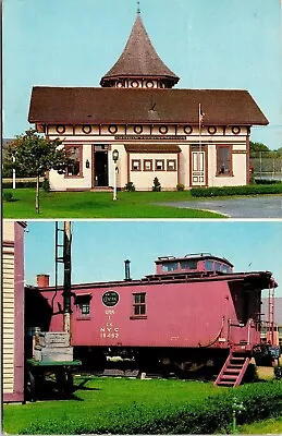 Chatham Railroad Museum Cape Cod Massachusetts MA Dual View Postcard PM Cancel • $2.75