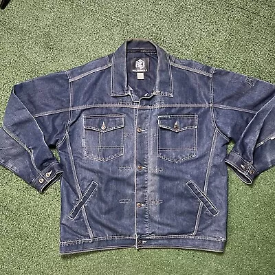 Vintage SouthPole Mens Denim Jacket Size XL  Embroidered Heavyweight SP-2K Team • $30