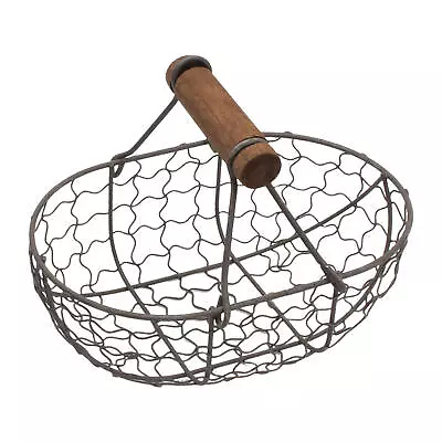 Vintage Egg Basket Iron Wire Fruit Basket Picnic Storage Basket With Handle • $11.82