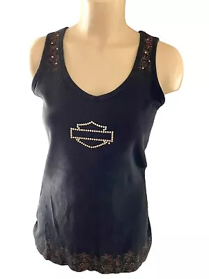 Harley Davidson Women's Tank Top Medium Black Nees Harley Galesburg IL • $12.99