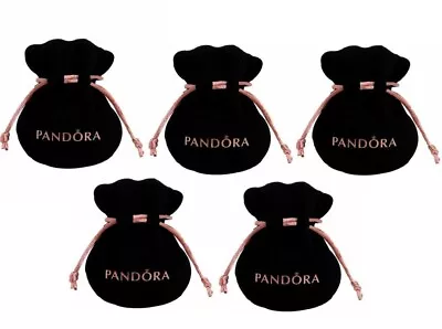 Pandora Charm Jewelry Black Velvet Drawstring Gift Bags Pouches Lot Of 5 NEW • $13.99