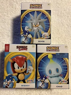 Jakks Pacific Sega Sonic The Hedgehog New Packaging Lot Silver Mighy & Chao • $22.95
