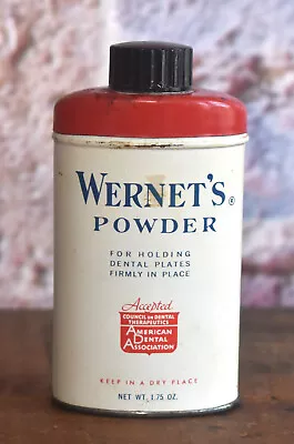 Vintage Wernets Denture Powder 1.75 Oz Advertising Tin • $11.95
