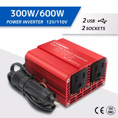 300W 600W Power Inverter Car Converter DC 12V To AC 110V 120V USB Laptop RV • $19.99