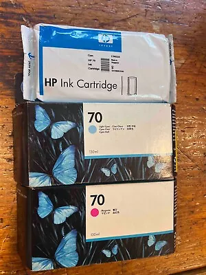 HP 70 Ink Cartridge Z5200 Cyan Magenta Light Cyan 130ML Lot Of 3 *Expired • $29.99