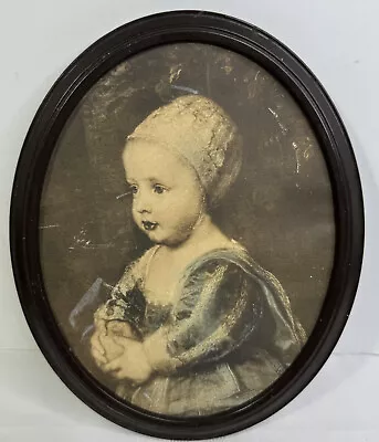 Framed Print Baby Stuart By Anthony Van Dyck Oval Cepia Color • $24.99