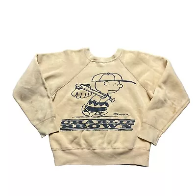 VTG 60s Mayo Spruce Peanuts Charlie Brown Sweatshirt Youth Sz 14 (Measurements) • £602.63