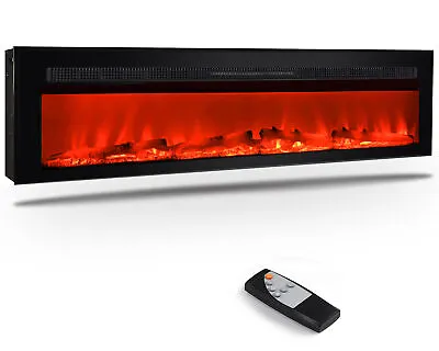 60 Inch Electric Fireplace 20 Realistic Flame Wall Mounted Recessed Fireplace • $239.99