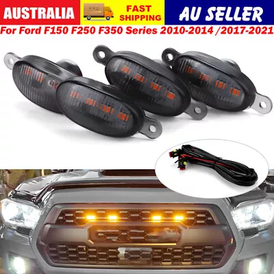 4X Front Grille LED Amber Running Light Smoked Lens For Ford Ranger Raptor Style • $22.69