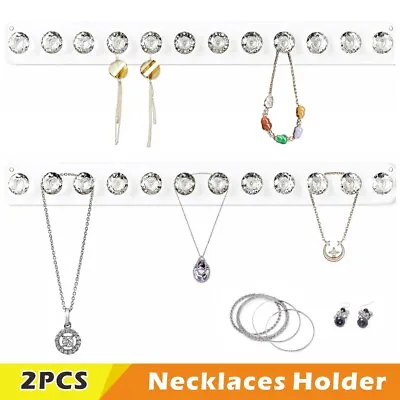 2Pcs Jewelry Organizer Wall Hanger Holder Stand Organizer Necklace Bracelet Hook • £10.99