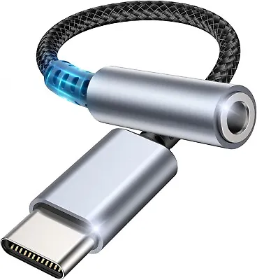 USB C To 3.5mm Headphone Jack Adapter Type C To Aux Mini Audio Cable Braided • £16.95