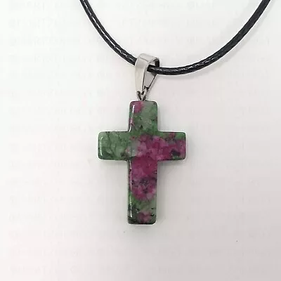 Cross Necklace Quartz Crystal Chakra Healing Gemstone Crucifix Natural Reiki  • £3.99