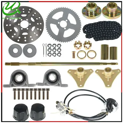 740mm Go Kart Rear Axle Hub Kit+Brake Disc Sprocket Fr Drift Trike Buggy+Chain • $113.52