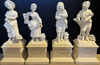 4 Mottahedeh Design 2 Boys & 2 Girls 4 Seasons 11” Ceramic Figurines - Italy • $399.99