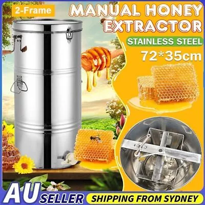 Manual Honey Extractor 2-Frame Stainless Steel Honeycomb Spinner Crank Equipment • $133