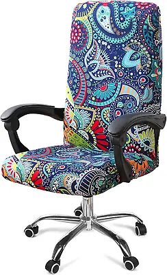 Smiry Stretch Printed Computer Office Chair Covers Soft Fit Universal Desk Rota • $20.57