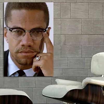 EB001 Malcolm X Activist Inspiration Motivation Poster And Canvas • £20.89