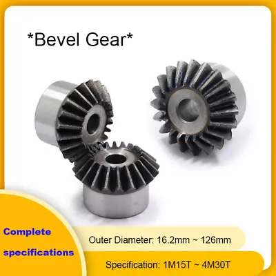 Bevel Gears 1 /1.5 /2 /2.5 /3 /4 Mod 15-40 Teeth 90 Degree Bevels 45# Steel Hard • $2.86