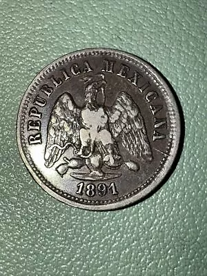 1891 Cn M Mexico Silver 10 Centavos VF+ Better Mint KM 403.2 • $17.49